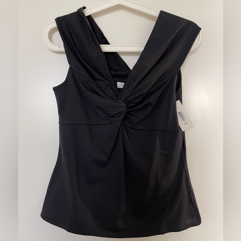 Aritzia Contour twist off shoulder Black XL